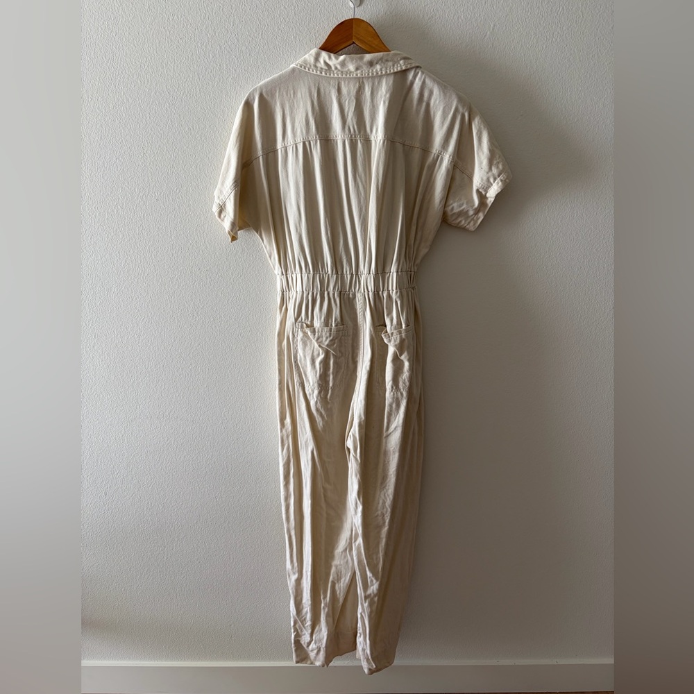 Universal Thread Cream Button-Up Jumpsuit - image 2